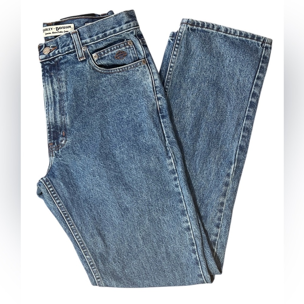 Vintage Harley-Davidson Blue Denim Straight Leg Jeans Size 32x34.